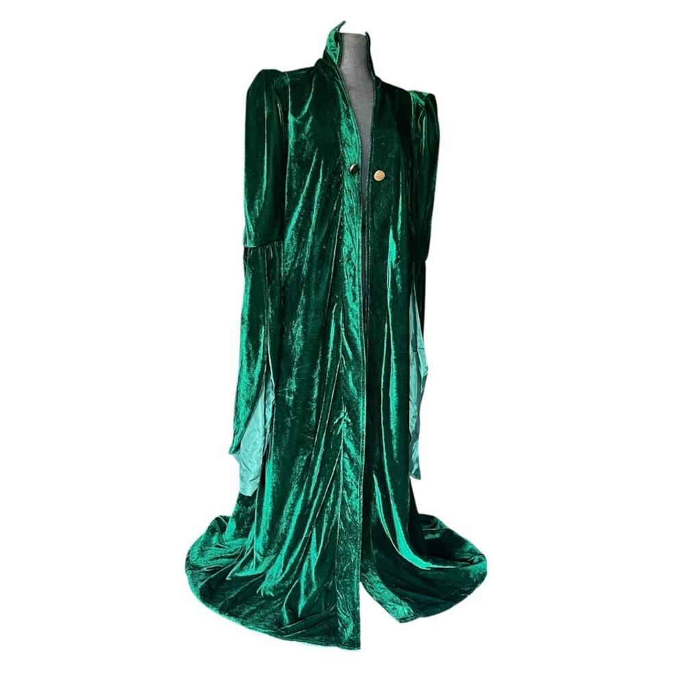 McGonagall Inspired Green Velvet Wizard Robe Cosplay Costume One Size Womens